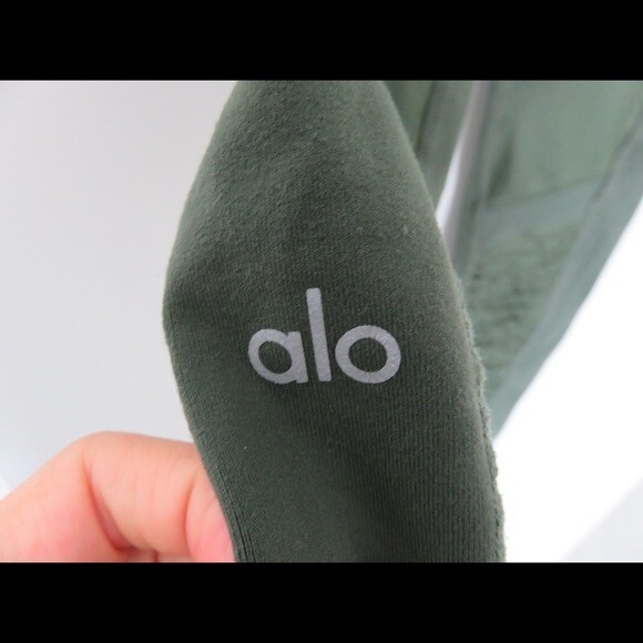 Alo Yoga Leggings Olive Green High Waisted Moto Full Length Workout Extra Small - Picture 6 of 9